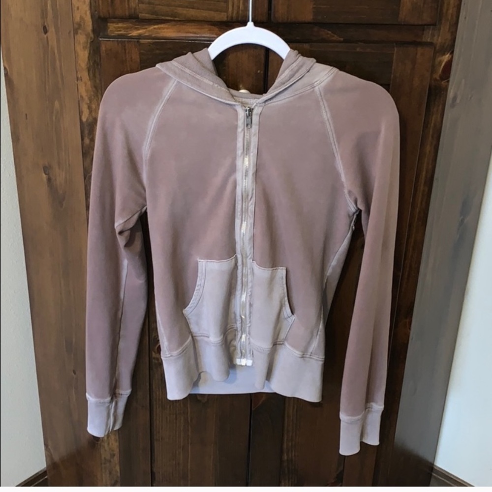 Cotton Citizen tan/brow zip-up jacket, size S.
